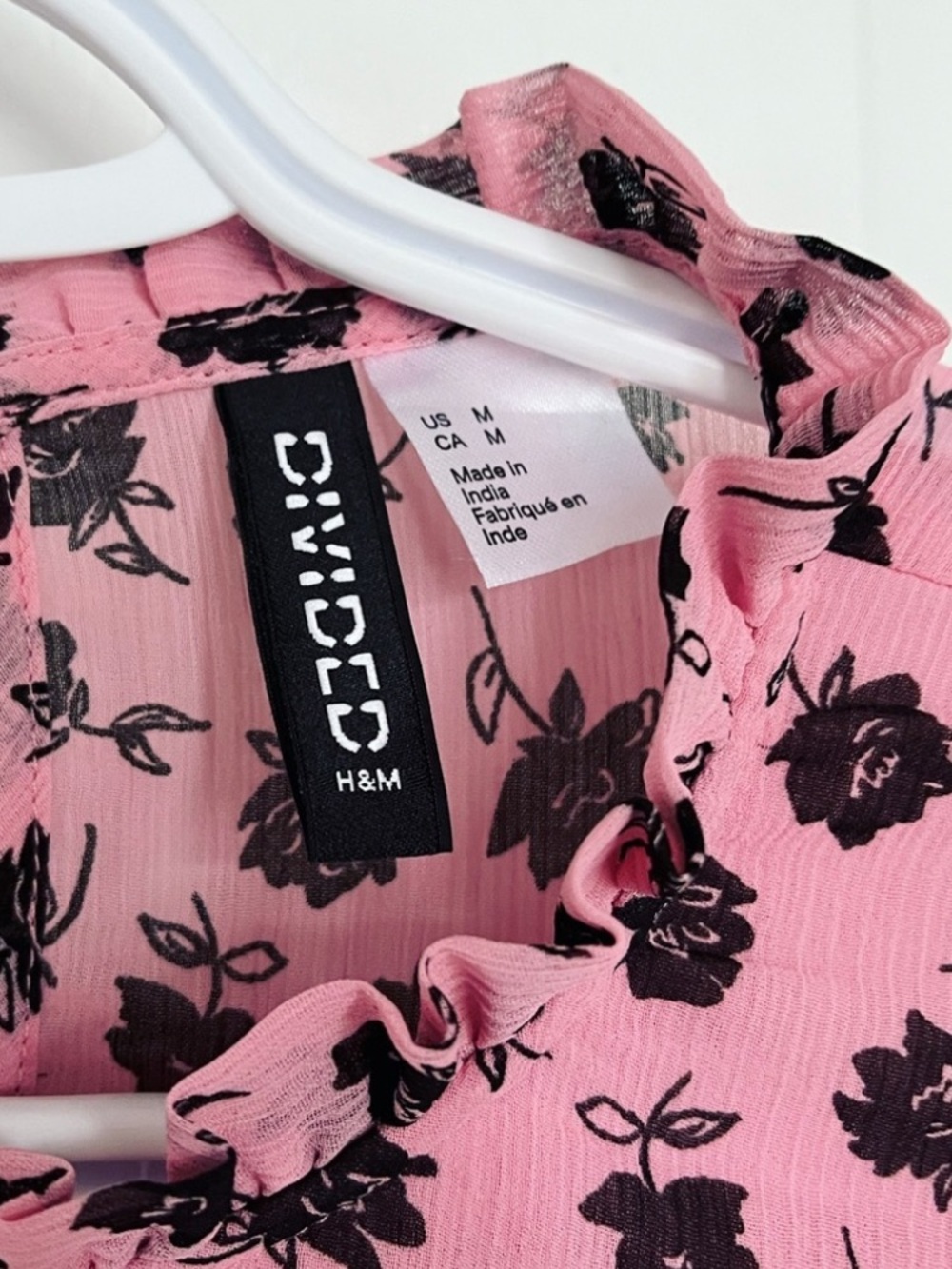 Divided Pink Floral Ruffle Blouse - Picture 5 of 6